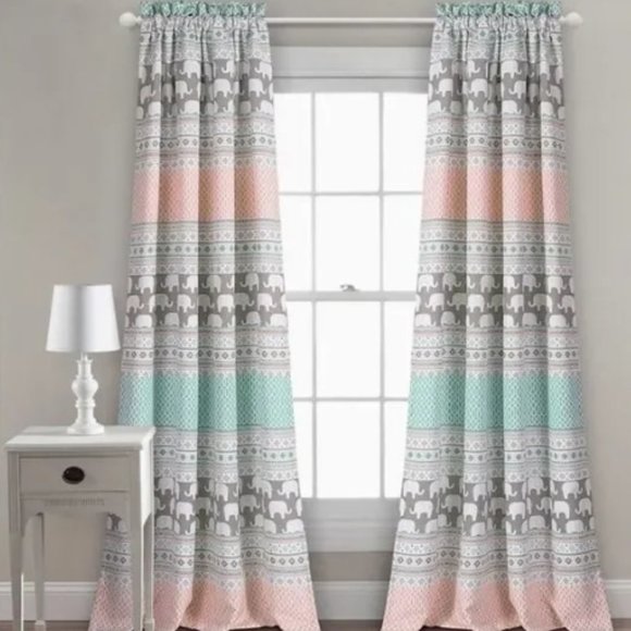 NEW Room Darkening Elephant Curtains